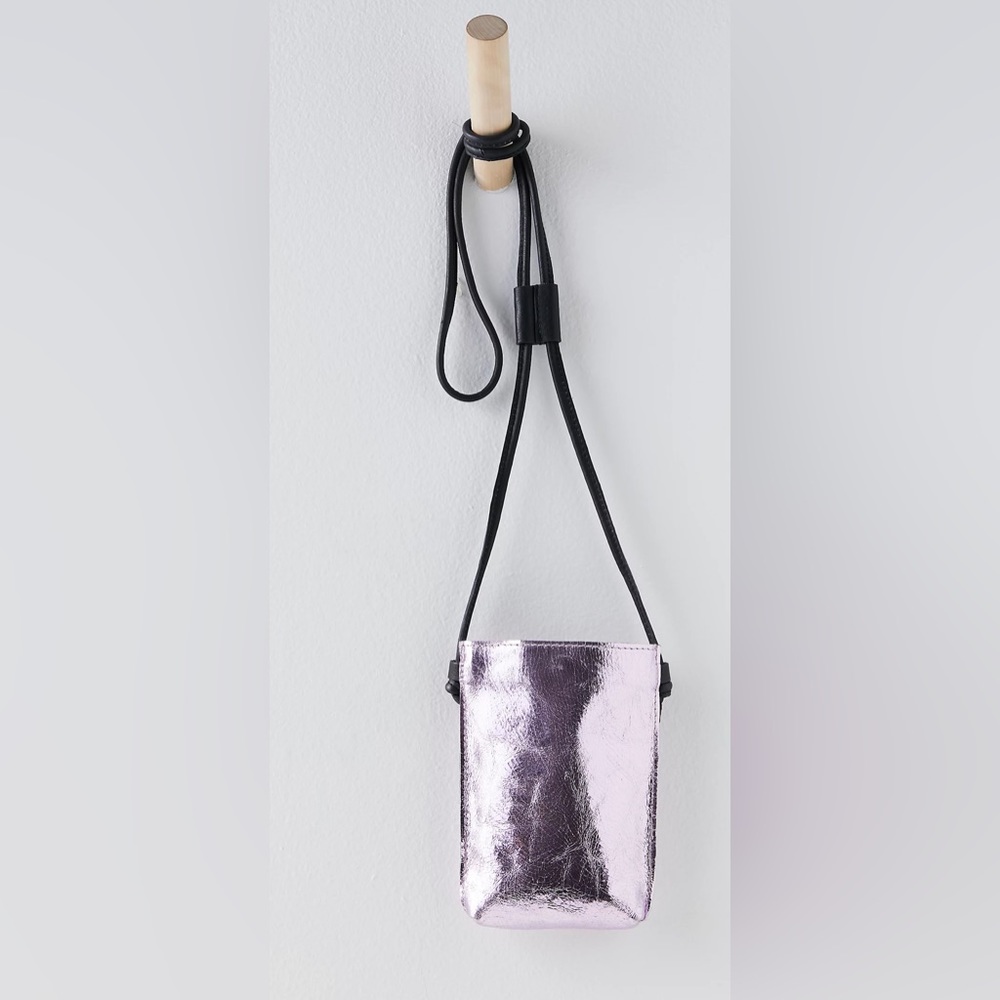 Free People Crossbody style, metallic leather fabrication, pouch design. - Picture 3 of 8